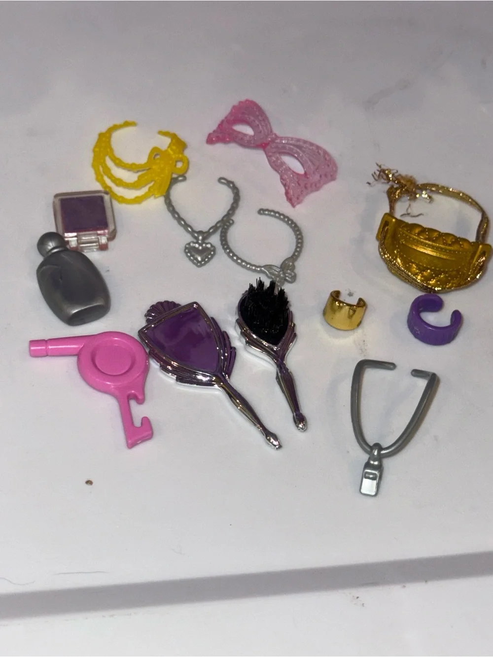 Barbie Mattel accessories variety necklaces purse mirror brush etc